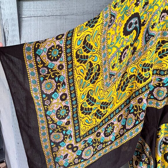 Free People Magic Dance Border Kimono Rare Yellow/Black - Picture 5 of 6